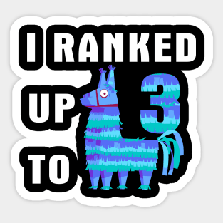 I Ranked Up To 3 Birthday Video Game Llama Sticker